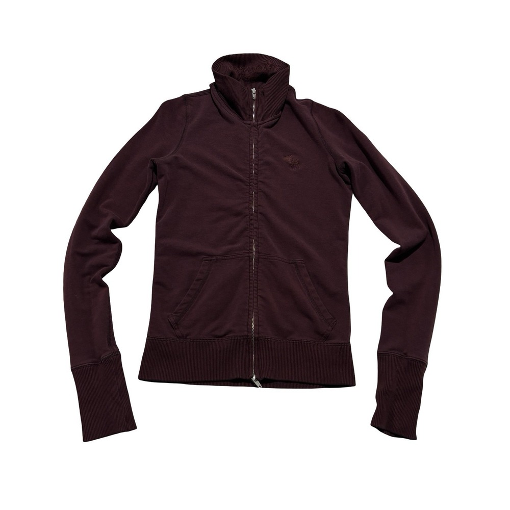 Abercrombie & Fitch Women's Zip Up Sweatshirt Burgundy Red Size Small 16 x 24